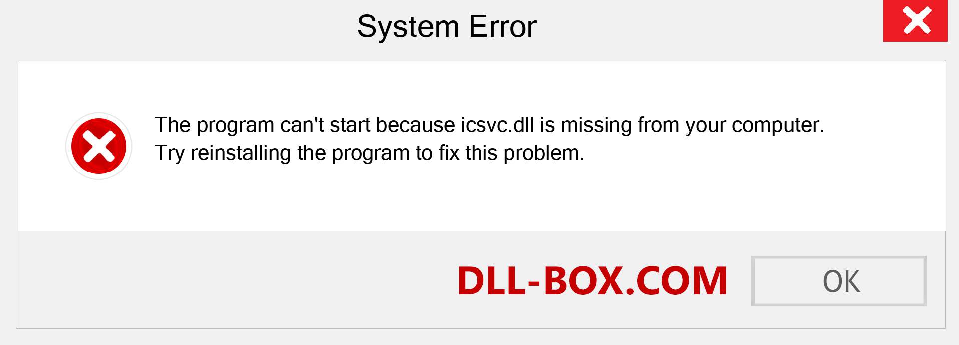  icsvc.dll file is missing?. Download for Windows 7, 8, 10 - Fix  icsvc dll Missing Error on Windows, photos, images